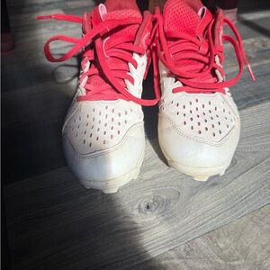 Kids Red and White Athletic Shoes